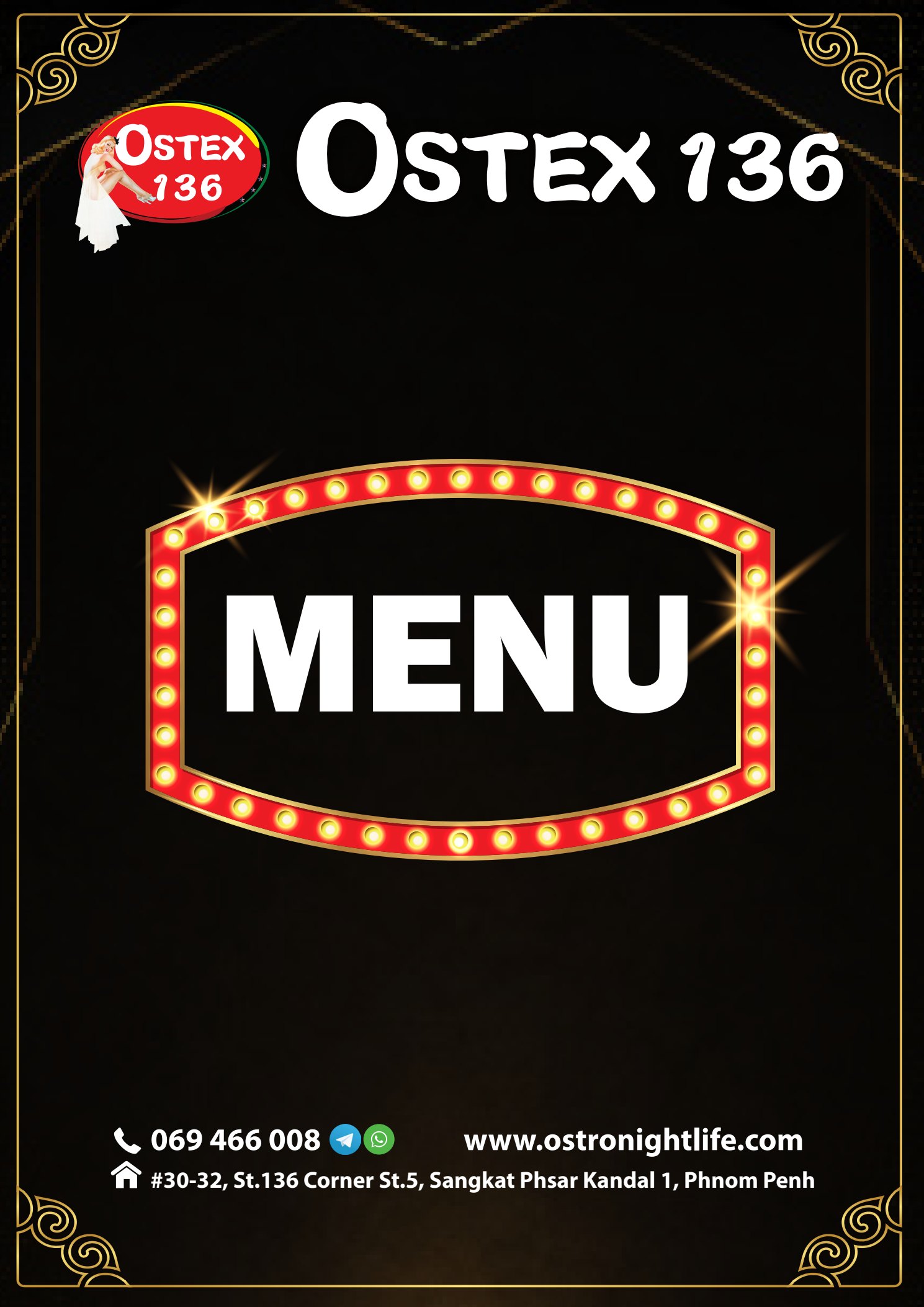 Ostex Bar 136 menu cover