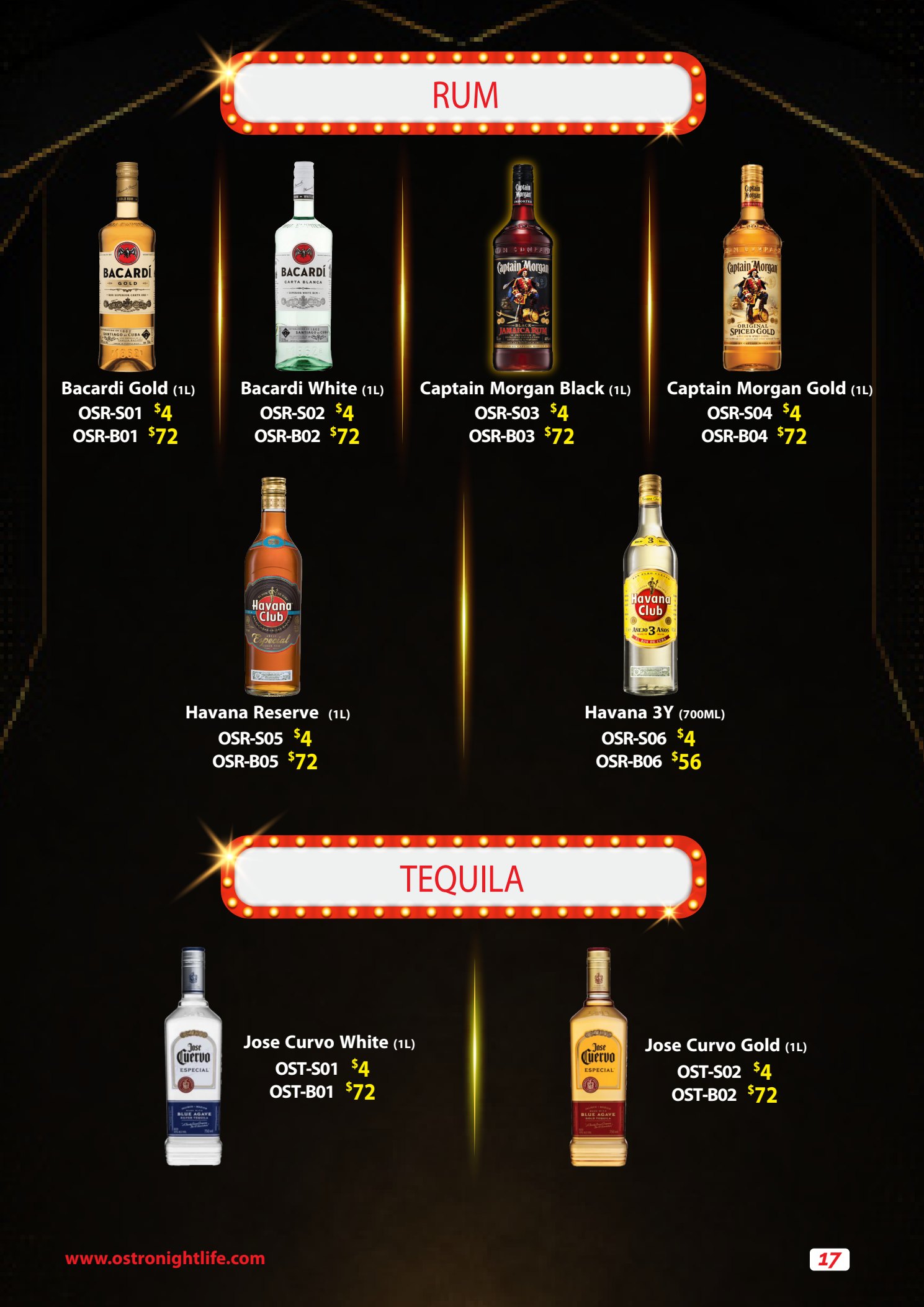 Ostex Bar 136 liquors and aperitifs